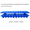 BKMAMLAB Plastic Test Tube Holder Rack for 5ml/10ml/15ml Tubes, Detachable,Holes 50(Blue Single)