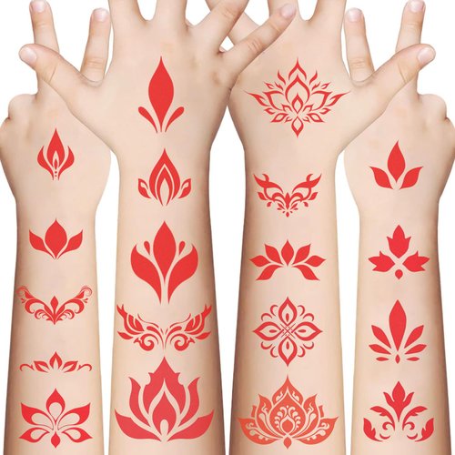 Y 10 Sheet Red Eye Makeup Temporary Tattoo Stickers Women Girls Makeup Festival Carnival Birthday Party Fake Body Tattoos for Girls Beautiful Cosmetics Theme Face Tattoos Body Tattoos