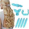 Foam Hair Curlers, Pillow Cloth Hair Rollers,No Heat Sleeping Soft Sponge Rollers for Long, Short, Thick & Thin Hair Spiral Curls Hair Styling Rollers (Blue)