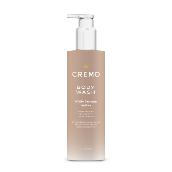 Cremo Skin Moisturizing White Jasmine Amber Women's Body Wash, Notes of White Jasmine, Red Currant, and Sweet Amber, 16 Fl Oz