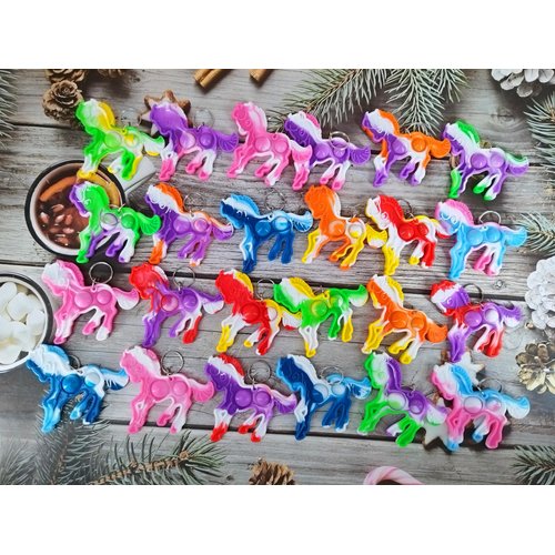 HOZKEAP 24 Packs Bulk horse Push Fidget Bubble Mini Pop Fidget for Adult and Kids,Birthday Party Favors Supplies gifts Classroom summer Students Bubble Prize