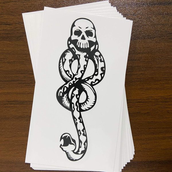 16 Sheets PADOUN Temporary Tattoos Snake Death Eaters Dark Mark Skull Temporary Tattoo for Men Women Kids Costume Accessories and Parties