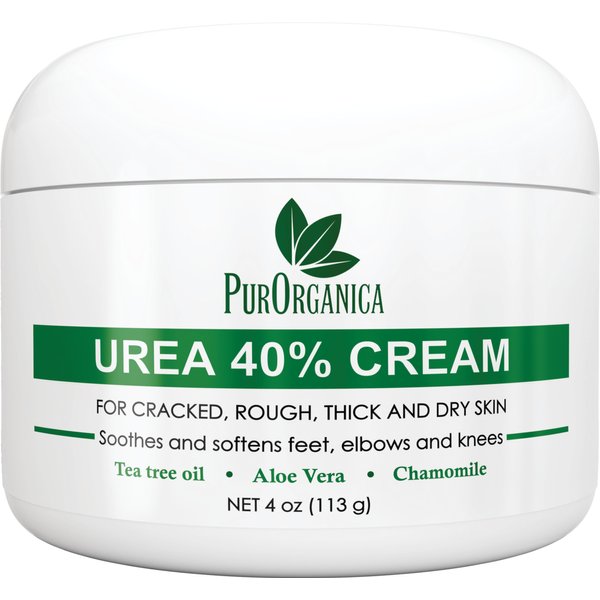 PurOrganica Urea 40% Foot Cream - Made in USA - Corn, Callus and Dead Skin Remover - Moisturizer & Rehydrater - For Thick, Cracked, Rough, Dead & Dry Skin - For Feet, Elbows and Hands