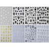 8 Sheets Halloween Nail Art Stickers Decals Spider Web Nail Stickers 3D Self-Adhesive White Black Gold and Silver Glitter Spider Web Designs Nail Decals Decorations for Women Halloween Nail Charms