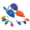 Zanies 20 x Cat Toy Rainbow Fur Mice That Rattle