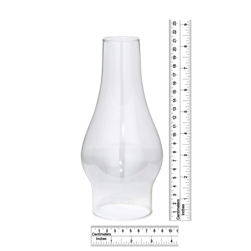 B&P Lamp® 3 Inch Base by 8 1/2 Inch Height Clear Glass Oil or Kerosene Lamp Chimney