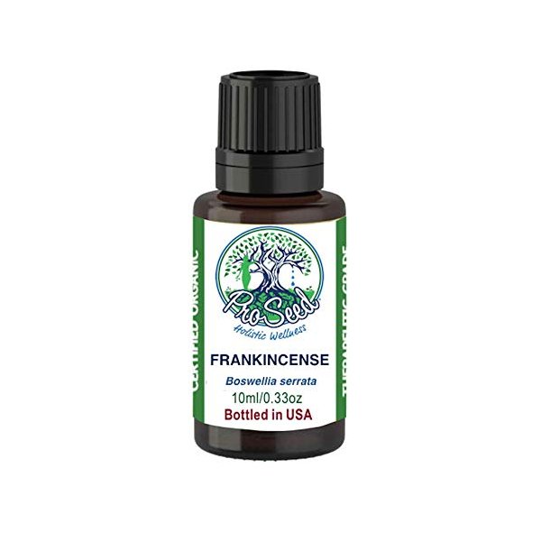 ProSeed Organic Frankincense Essential Oil | Steam Distilled from Boswellia serrata | 10ml