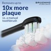 Brushmo Compact Replacement Toothbrush Heads Compatible with Philips Sonicare HX6072, Black 8 Pack