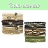 BAISDY 24Pcs Boho Hair Ties Bracelets for Women Girls, Elastic Hair Ties No Damage Hair Band for Thin Thick Curly Hair, 6 Colors