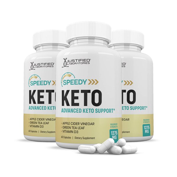 Justified Laboratories (3 Pack) Speedy Keto ACV Pills 1275MG Formulated with Apple Cider Vinegar Keto Support Blend Alternative to Gummies 180 Capsules