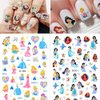Cute Cartoon Nail Art Stickers Decals Kawaii Design Acrylic Nail Stickers 3D Self Adhesive Designer Nail Art Supplies Cute Nail Decals Decorations for Women Girls DIY Manicure Tips 5Sheets