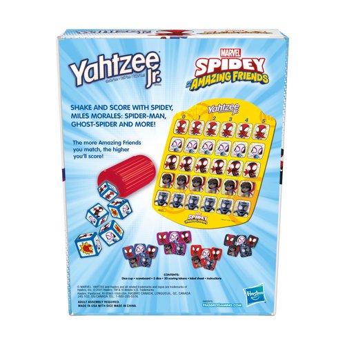 Hasbro Gaming Yahtzee Jr. Marvel Spidey and His Amazing Friends Edition Board Game | Preschool Games for Kids | 2-4 Players Boys & Girls | Ages 4+ (Amazon Exclusive)
