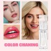 Magic Color Changing Lip Oil Temperature Change Lip Glow Oil Moisturizing Plumping Lip Gloss, No-Sticky Transparent Lip Care Tinted Lip Gloss Oil (Clear Shimmer+Black)