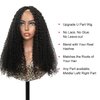 V SHOW V Part Deep Wave Human Hair Wigs Glueless for Women Human Hair No Leave Out Curly Wave Upgrade U Part Wigs 150% Density 22inch Natural Black Color