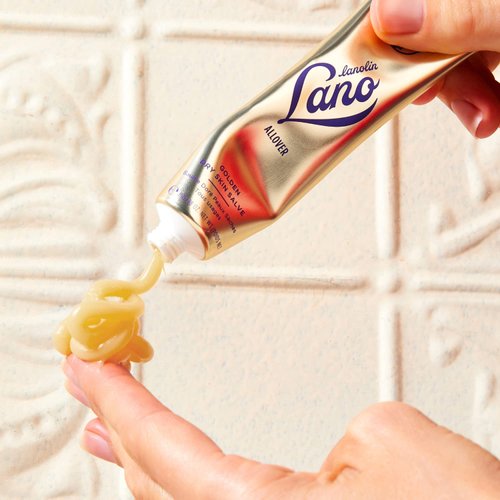 Lanolips Golden Dry Skin Salve - Lanolin Ointment with Vitamin E & Manuka Honey - Relief for Extremely Dry Skin - Healing Salve for Dry Hands, Cracked Lips, Skin Patches - Dermatologist Tested (25g)