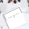 "Happy New Year" Greeting Cards and Envelopes, Minimalist Border Christmas, Xmas, New Year Greetings, Invitations, Thank You's, Small Business, Gift and Presents – 25 per Pack – 5" x 7" (A7 Size)