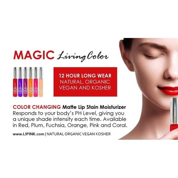 LIP INK® Vegan Magic Living Color Lip Stain Moisturizer (Pink)
