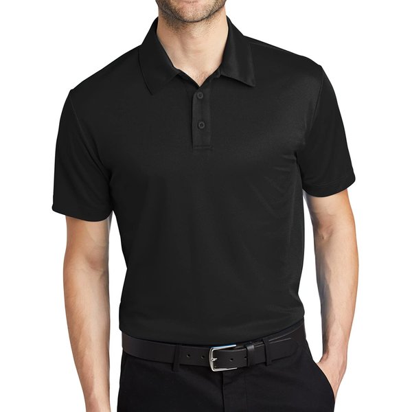 Joe's USA Men's Tall Short Sleeve Moisture Wicking Polo Shirt-3XLT-Black