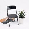 AUEAR, 12" Plastic Mini Foldable Chairs Decoration Miniature Furniture Black 1/6 Scale