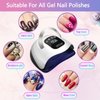GGUP 320W UV LED Nail Lamp, Professional UV Nail Dryer Light for Gel Nails with 72 Beads, Fast Curing Gel Polish Lamp Auto Sensor 4 Timer Setting Portable Nail Art Drying Tools for Fingernail/Toenail