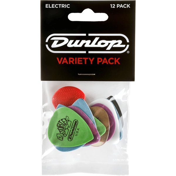 JIM DUNLOP Electric Variety Pack Guitar Picks, 12 Pack, Multi-Color