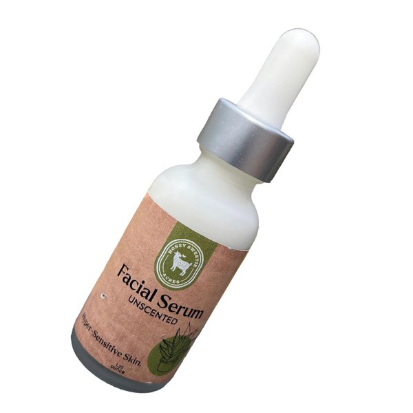Honey Sweetie Acres Vitamin B Facial Serum with Organic Aloe, Niacinamide, Raw Goat Milk, and Hyaluronic Acid – 1.25 oz