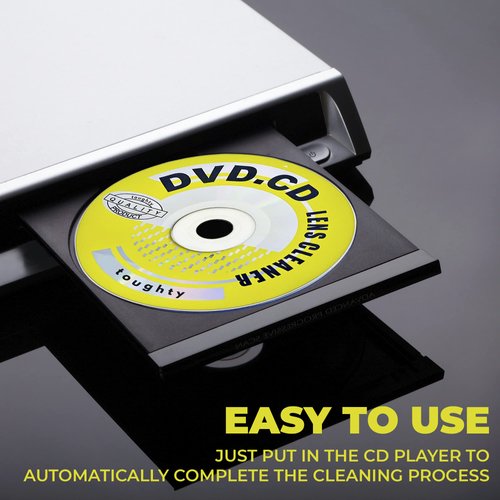 Toughty CD Laser Lens Cleaner Disc Cleaning Set for CD/VCD/DVD Player, Brush Cleaning System Safe and Effective