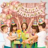 Women's Rose Gold Birthday Party Decorations, Rose Gold Happy Birthday Banners, Tassel Curtain Decorations, Confetti Balloons, Age Number Foil Balloons, Birthday Cake Decorating Supplies (22)