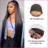 Straight Lace Front Wigs Human Hair 13x4 HD Lace Frontal Wigs Human Hair Transparent Glueless Wigs Human Hair Pre Plucked Lace Front Wig Wiht Baby Hair #1 Color Human Hair Wigs for Black Women 22 Inch