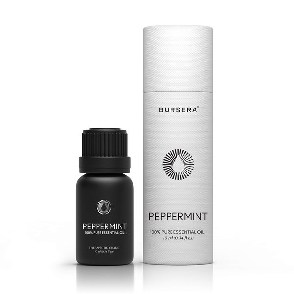 Bursera Peppermint Essential Oil, Tree Planted with Every Order, 100% Pure Peppermint Oil, 10ml Undiluted High Grade Natural Peppermint Oils for Diffuser, Shower, Skin and Aromatherapy