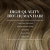 GOO GOO Clip in Hair Extensions Real Human Hair, 16inch 120g 7Pcs, 3/8/613 Balayage Walnut Brown to Ash Brown and Bleach Blonde, Remy Human Hair Extensions Clip ins for Women, Natural Human Hair