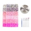 30000 Pcs Flatback Rhinestones for Crafts, Jelly Rhinestones for Tumblers 4 Size Pink Rhinestones for Nails Round Resin Gem Non-hotfix Rhinestone for Face Makeup Clothes Shoes
