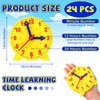 Batiyeer 24 Pcs Teaching Clock Kit for Kids to Tell Time Teaching Clock Mini Geared Clock for Kids Basic Math Development Teacher and Classroom Supplies, 4 Inch(Yellow)