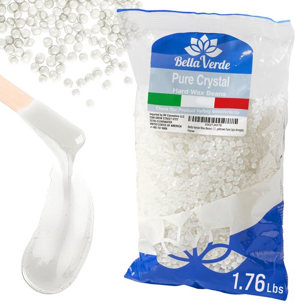 Bella Verde Wax Beans 1.76lbs - Made in Italy - Hard Wax Beads for Women and Men -Hot Wax for Brazilian Body Legs Eyebrows Face Lips Armpits