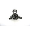 Small mini silver metal gray blue rose flower crystal hair claw bridal clip