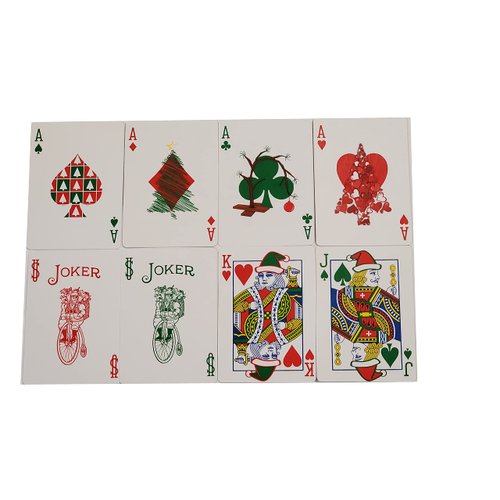 Bicycle Red Back Green Santa Playing Cards