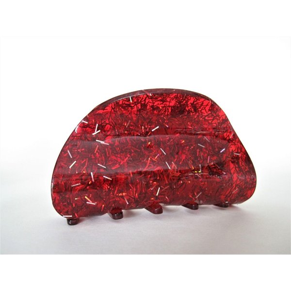 Generic Red colorful glitter marbled hair claw clip