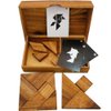 Logic Tangram Set with Play Cards Wooden Puzzle Game