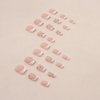 24Pcs Short Fake Nails Square Press on Nails White French Tip Glue on Nails Acrylic False Nails with Rhinestone Design Full Cover Stick on Nails for Women and Girls DIY Manicure Art Supplies