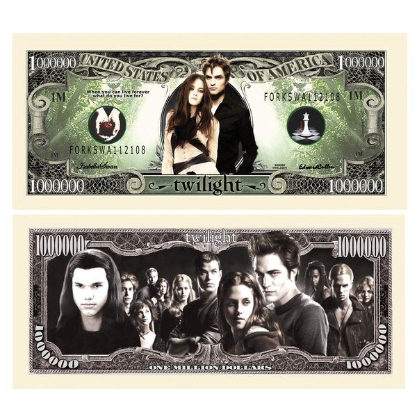 TWILIGHT MILLION DOLLAR BILL (5 bills)