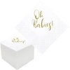 Geloar Oh Babies Cocktail Napkins for Baby Shower, 100 Pack Gold Oh Babies Twins Paper Cocktail Beverage Napkins in Bulk for Baby Shower Baby Welcome Party Decorations | 2-Ply, 5x5 Inches (Oh Babies)