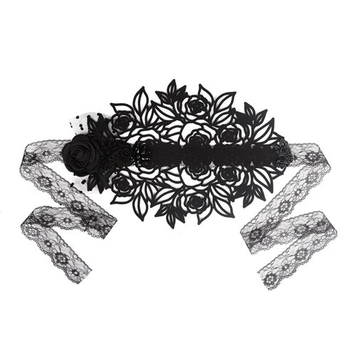 Ylucky Lolita Headband Victorian Bonnet Hat Halloween Cosplay Gothic Maid Lace Hair Accessory Hair Hoop Tea Party Sun Hat