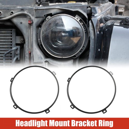 X AUTOHAUX 1 Pair 7 Inch Round Headlight Mounting Bracket Ring Headlamp Bracket Bezels Cover Retaining Replacement for Jeep TJ Wrangler 1997-2006