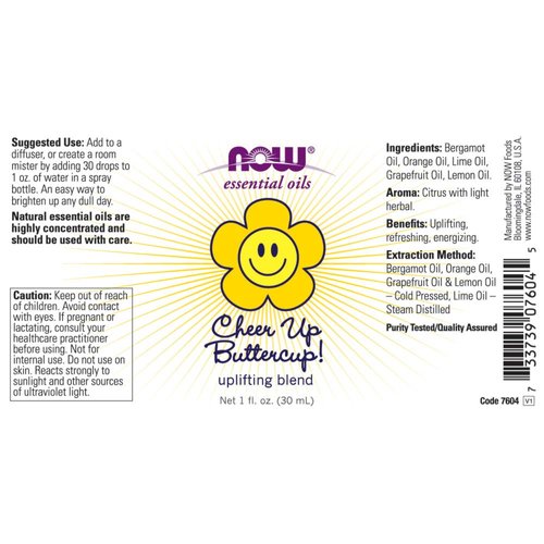 NOW Cheer Up Buttercup Essential Oil Blend, 1-Ounce