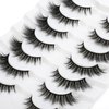 SY SHUYING False Eyelashes 15mm Faux Mink Lashes with Superfine Band Natural Look Fluffy Cat Eye Strip Lashes Soft Wispy Luxury Volume Fake Eyelash 7 Pairs Pack