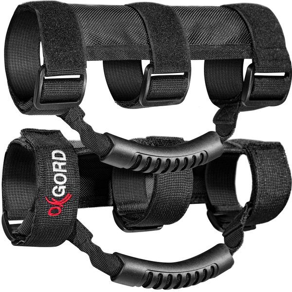 OxGord Roll Bar Grab Handle Grips Set Compatible with Jeep, UTV, & ATV - Original Design - Strap Fits 1 1/2 to 3 Inch Bars - Pack of 2, Black