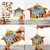 Kepeel 64PCS Christmas Nativity Scene Craft Kits for Kids, Make a Nativity Scene Hanging Ornament Christmas DIY Nativity Craft Kits Christmas Tree Ornament Kit for Party Home Classroom Game Activities