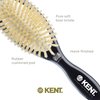Kent CSGM 7.75" Classic Shine Medium Oval Cushion Straightening Brush and Hair Detangler - Soft White Boar Bristle Hair Brush - Shine Hair Brush and Scalp Scrubber for Mid-Length Fine or Thinning Hair