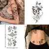 Cerlaza 16 Sheets Temporary Tattoos for Women Adults, Fake Flower Tatuajes Temporales Semi Permanent Half Arm Sleeve Tattoos, Long Lasting Realistic Flower Leg makeup Waterproof Tattoos Stickers