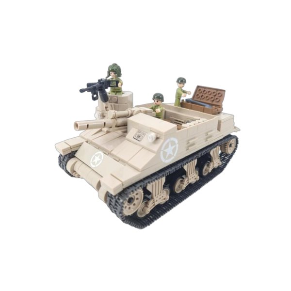 General Jim's WW2 M7 Military Vehicle Building Block Set | Command The World War 2 Battlefield with This Model Building Kit